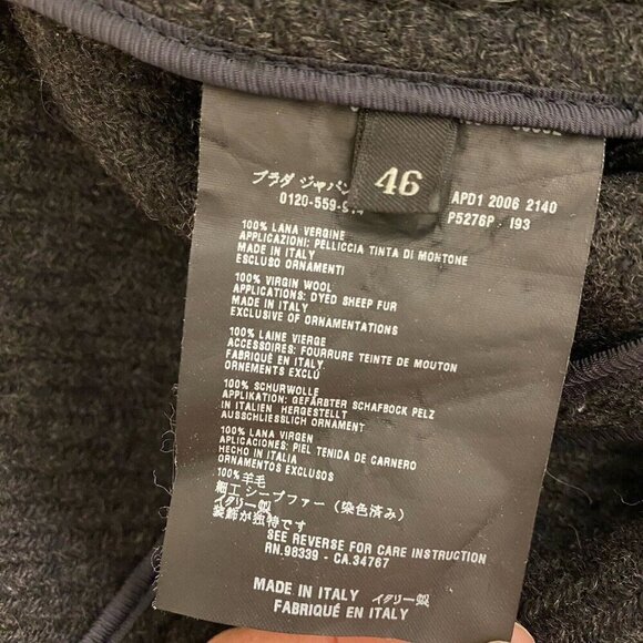 Prada F/W 2006 Fur pockets Black Virgin Wool Jacket Blazer Size IT46 US1… - Picture 12 of 13